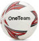 OneTeam Fußball MS Basic Größe 5, rot, PU-Beschichtung, stabile und langlebige Fußball, wasserdicht, flexibel und genäht, mit Rückprallkontrolle, 3D-Druck, langlebig, hervorragende Griffigkeit