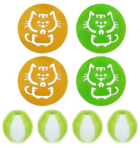 COWANIEE 8 Pcs Pet Hair Remover Washing Machine Set, Resuable Laundry Pet Hair Catcher