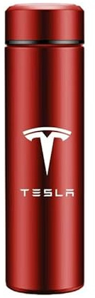 Yourdou Auto Thermobecher für Tesla Model Y 2020-2023, Edelstahl Travel Mug Isolierbecher Auslaufsicher Kaffeebecher to Go für heißes und Kaltes Wasser Kaffee Tee,Red