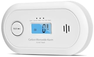 1 Pack Homirty VC22R Carbon Monoxide Detector with LCD Display, Replaceable CR123A Lithium Battery, Portable CO Alarm for Home, Travel & Indoor Safety