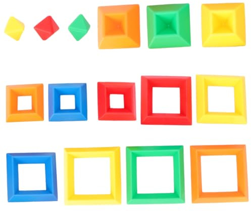 FUNNETOYU 15 Stück Giza Pyramiden Stapelspielzeug Langlebige Bausteine für Kleinkinder Pädagogisches Lernspielzeug für Frühe Entwicklung und Bastelprojekte