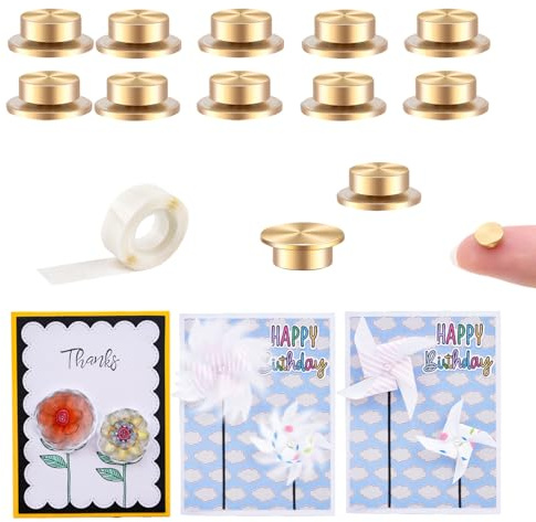 10-tlg. Mini-Metall-Drehlager für DIY-Handarbeiten, Papierkarten, Scrapbooking, selbst gestaltete Grußkarten, 360°-Drehung, reibungsloses Spin-Mechanismus, Spinner für Schmuckherstellung