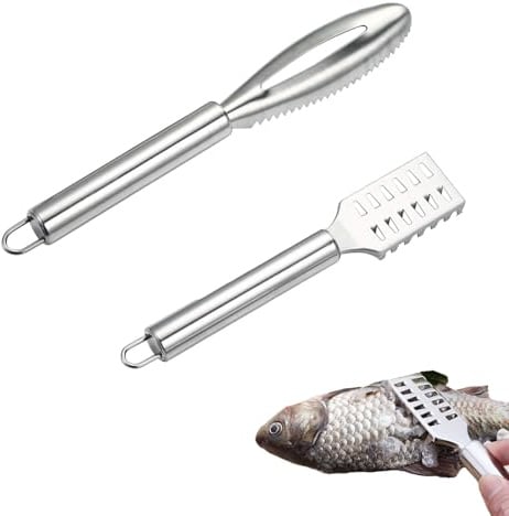 2 Stück Fischentschupper Edelstahl,Fisch schäler Fischschuppen entferner Fische Schuppen Fischschuppenschaber,Fischschuppenentferner für schnellere und einfachere Fischschuppen hautentfernung Peeling.