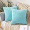 MIULEE 2er Set Kissenbezüge Kord Kissenhülle Dekorative Kissenbezug Sofakissen Couchkissen Dekokissen Zierkissenbezug Deko Kissenhülle mit Verstecktem Reißverschluss 45x45 cm Hellblau