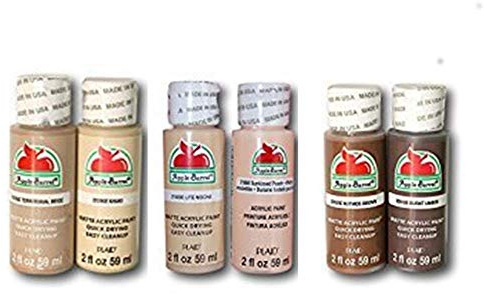 Apple Barrel Dark Flesh Tone Acrylic Paint Set