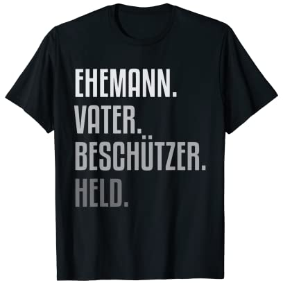 Ehemann Vater Beschützer Held Cooles Vatertag Geschenk Shirt T-Shirt