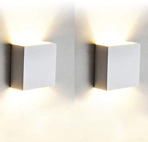 tvfly 12W Led Wandleuchten Innen Modern, 2 Stücke Wandbeleuchtung 3000K Warmweiß Aluminium Led Wandlampe für Wohnzimmer, Schlafzimmer, Badezimmer, Flur, Balkon, Treppen