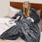 Catalonia Classy Decke mit Ärmeln und Kapuze als Geschenk für Frauen Herren, Flauschig Flanell Kuscheldecke mit Ärmeln, Cozy Warm Decke zum Anziehen Ärmeldecke Erwachsene, 185x140cm, Grau