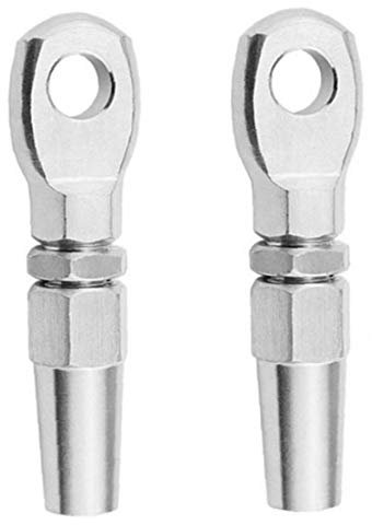 Zonfer 2 Stück Marine-Grad 316 Edelstahl Swageless Augterminal Drahtseil Seil DIY Fitting Rigging Balustrade Kit
