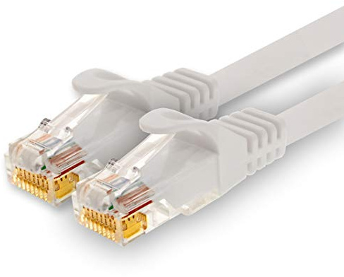 1CONN - 5,0m Netzwerkkabel, Ethernet, Lan & Patchkabel für maximale Internet Geschwindigkeit & verbindet alle Geräte mit RJ 45 Buchse weiss - 1 Stück