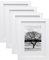 EGOFINE A5/21x14.8cm Photo Frames White Set of 4 - Made of Solid Wood for Table Top and Wall Mounting