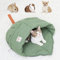 DINGC Katzenschlafsack Groß Bequem mit Antirutsch Beschichtung, Blattform Katzenbett aus Leinen zu Jeder Jahreszeit Verfügbar, Katzen Kuschelhöhle für Welpen, Kaninchen, Kleintiere (19,3×23,6)