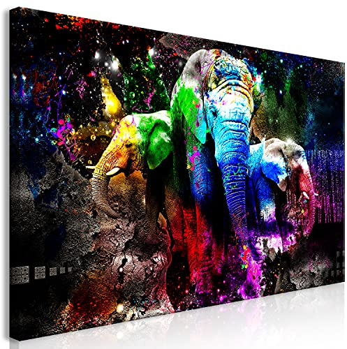 murando - Leinwandbild Elefant Abstrakt, Schlafzimmer, Wohnzimmer, modern | Hochwertige Leinwand, sofort aufhängbar, ideal fürs Wohn- oder Schlafzimmer, wasserfest und lichtecht, langlebig, stilvoll