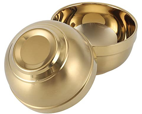 Stainless Steel Bowl,Soup Bowl,Lightweight Serving Bowl,Cereal Bowl,BPA Free Double-Walled Insulation,Easy to Clean,Set of 2, 14CM,600ML