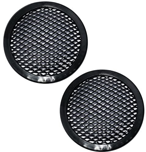 AERZETIX - C53366 - Lot de 2 grilles Mailles Filets de Protection pour Haut-Parleur/boîtier Caisson/subwoofer - diamètre 105 mm 4'' - Couleur Noir - pour Voiture Auto