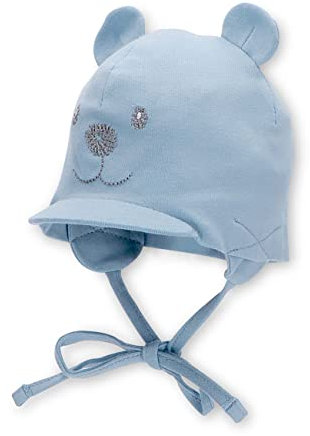 Sterntaler Baby Jungen Schirmmütze - Baby Organic Cotton Schirmmütze mit Bindeband - bleu, 45