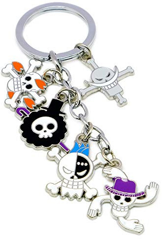 Vophifo Schlüsselanhänger mit 5 Chibi figure für Strohhut Piraten Piratenbande Fans