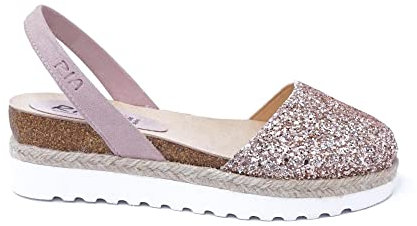 Ria Vegan minorchine Glitter Platform Sandali Donna Corda 40