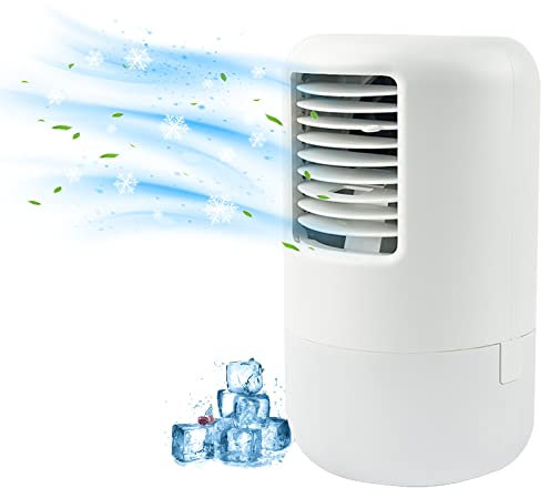 Auptiz Mini Luftkühler,Mobile Klimagerät Mini luftkühler,Mobile Klimaanlage,Verdunstungskühler,3 in 1 Tragbare Luftkühler,Zeitplan,7 Farben des Lichts,3 Windgeschwindigkeiten