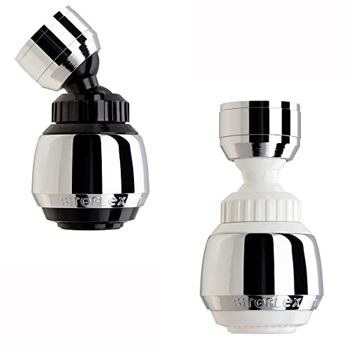 Siroflex 2505/5 W “Duplex” 2 Atomizadores Aireadores-Ducha con Doble Rótula Made In italy | 2 Atomizadores para grifo | Aireador para grifo para una gran funcionalidad | Atomizador para el grifo