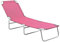 INLIFE Klappbare Sonnenliege Stahl und Stoff Rosa