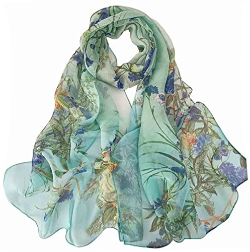 Pokeedioty Scarfs for Women Lightweight Scarves Elegant Floral Pattern Sheer Scarfs Shawls Wraps (YH-120)