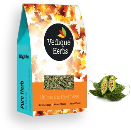 VEDIQUE HERBS Karela Fruit (Bitter Gourd | Bitter Melon) - 250g (8.8oz) | Raw, Crude, Dried | T-Cut | Premium Grade