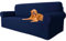YSTELLAA Housse Canapé Extensible 3 Places, Housse de Canapé avec Accoudoirs, Super élastique Housse Canape pour Chiens et Chats Animaux Antisalissure (Bleu Foncé, Canapé Largeur 183cm-234cm)