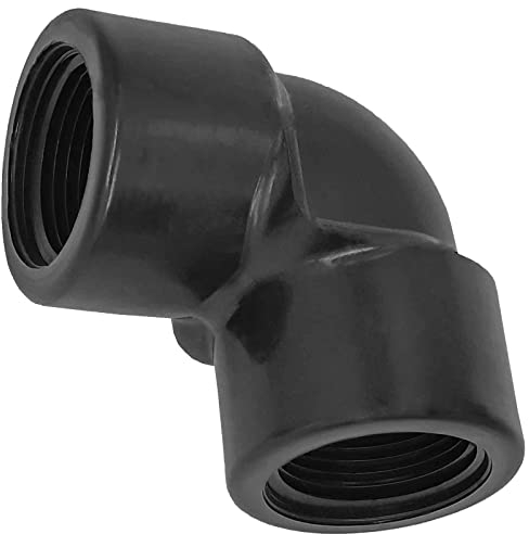 MegaHaustechnik Winkel 90° Grad aus Kunststoff PP 3/4 Zoll IG x IG DN20 Innengewinde Innendurchmesser 24mm Gewinde Fitting Trinkwasser geeignet Rohr Verschraubung Kupplung Bogen Anschluss L Stück