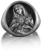 BySilverStone Jewelry – 3D-Jesus-Männerring Aus 925-Karat-Sterlingsilber, Gravierter Jesus-Christus-Ring, Religiöser Statement-Ring, Katholischer Ring Aus Oxidiertem Silber, Christlicher Ring