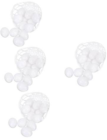 ABOOFAN 4 Sätze Nachgeahmte Eier Künstliche Eier Gefälschtes Essen Ostereier Malen Gastgeschenke Für Ostern Eierdekorationen Für Den Desktop Spielzeugeier Schüttgut Kind Plastik Weiß