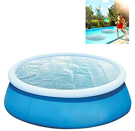 IBOWZ Pool Solarabdeckplane,Solarplane 3-teilige Schwimmbad-Schutzmatte, Staubisolierung, Solar-Poolabdeckung für runde oberirdische Pools, wärmespeichernde Decke, Schwimmbad-Abdeckfolie