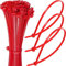 100pcs Small Red Cable Ties - 6 Red Zip Ties for Secure Cord Management - 150 x 3.6 mm Tie Wraps with Auto-Locking Mechanism - Just Cable Ties