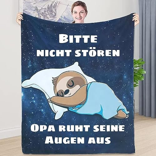ZQYMM Geschenke für Opa, Lustige Faultier Decke Opa Geschenk, Opa Geschenk Geburtstag, Geburtstagsgeschenk Vatertagsgeschenk Vatertag für Opa, Beste Großvater Geschenkidee