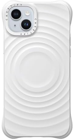 CASETiFY Ripple iPhone 15 Plus Hülle [Premium Soft-Touch Silikon/MagSafe-kompatibel/Schutz vor Stürzen aus 2 m Höhe] - Weiß