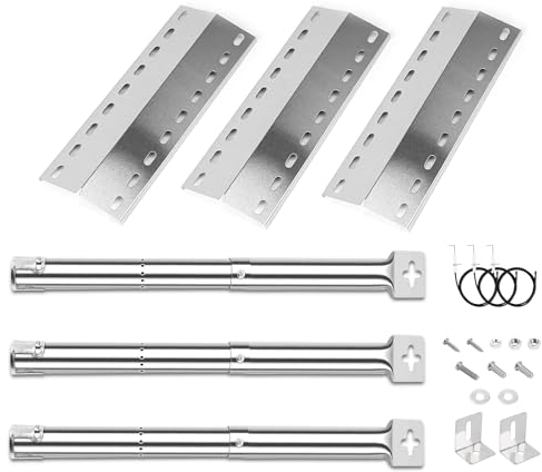 GFTIME 39,5 x 15cm Universal Brennerabdeckung und Brenner Ersatzteile für Landmann Triton 2 & 3, Landmann Minton, Landmann Avalon PTS 4, Grandhall Maxim GT4, Mr. Gardener Jackson, 3 Stück