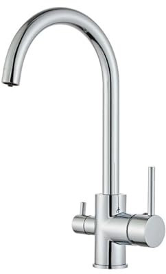 VALAZ 3 Wege Filter Osmose Wasserhahn Küche Verchromt | Küchenarmaturen | Wasserhahn Sprudelwasser, Wassersparend, Schnellmontage, 360 Grad Drehbar | Einfache Installation | Edelstahl, Amazonas-Serie