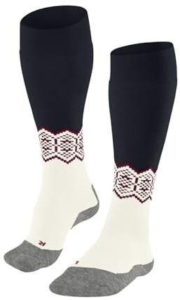 FALKE Women's SK2 Intermediate W KH Wool Functional Yarn Warm Thick 1 Pair Skiing Socks, White (Off-White 2040), 5.5-6.5