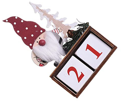 1 Satz Weihnachtskalender-Ornamente Tischkalender 2022 Weihnachtsholzhandwerk weihnachtsdeko bastelkalender zum selbstgestalten Kalender aus Holz Desktop-Weihnachtskalender hölzern