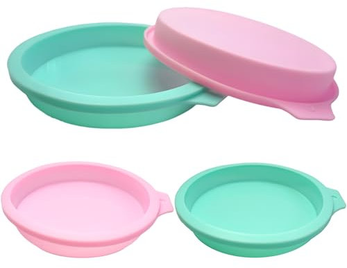 4 Pièces Moule à Gâteau Ronds en Silicone, 15 cm Moules Silicone Pâtisserie Ronds pour Gâteau à Couches, Gâteau arc-en-ciel, Dessous de Verre en Résine, Croûte de Pizza et Tarte