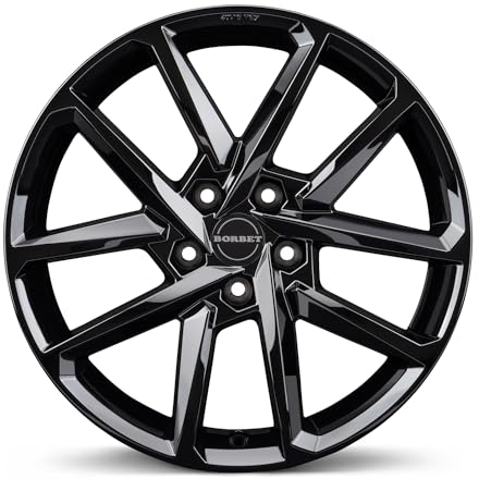 4x Borbet Felgen N 8.0x18 ET40 5x112 black glossy kompatibel mit Skoda Enyaq Karoq Kodiaq Octavia Superb Yeti
