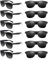 Epokus Sonnenbrille Schwarz,12 Stück Party Sunglasses Damen,Schwarze Brille Herren,80er 90er Mode Hippie Brill für Urlaub, Party, Hochzeit, Karneval,Fotoshooting