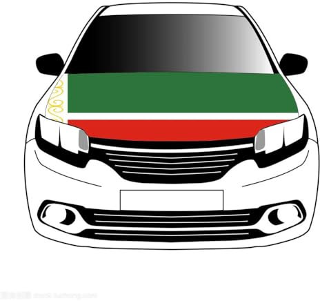 Modisches Banner Mit Der Flagge Der Republik Tschetschenien Für Die Motorhaube Des Autos – Gewaschene, Komplett Superelastische Polyester-Flagge Für Die Motorhaube, Uv-Beständige Motorabdeck