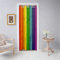 Odot Türvorhang Blickdicht mit Ösen, Verdunklungsvorhänge Vintage-Holzbrettern Druck Vorhang 1 Stück Thermovorhang Wohnzimmer Schlafzimmer Schrank Raumteiler Vorhang (130x180cm,Regenbogen)