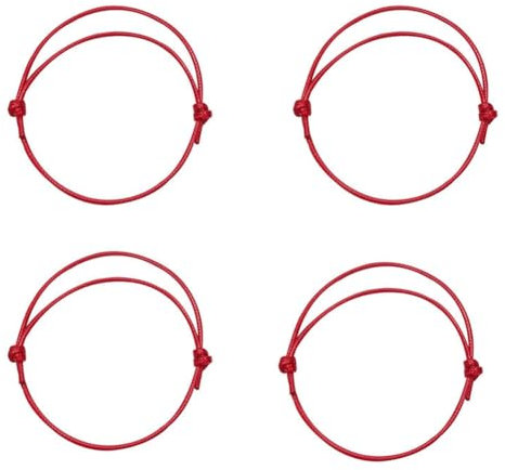 GNMQWP Bracciale Kabbalah Rosso, 4PCS Bracciale Kabbalah Rosso,Bracciale Filo Rosso del Destino Coppia,Regolabile Bracciale Rosso,Braccialetto Cabala,Bracciale Spirituale Tibetano per Uomo Donna