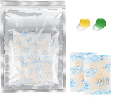 Boadw 20g x 15 Stück Silicagel Beutel Trockenmittel mit Orangen Silica Gel Indikator zur Entfernung von Feuchtigkeit