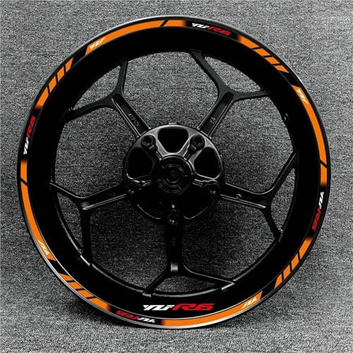 Für YZF R6 Motorrad Logo 17 Zoll Innere Und Äußere Felge Hub Aufkleber Dekoration Wasserdicht Hohe Reflektierende Aufkleber(007)