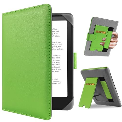 HoYiXi Custodia Universale for 6.8'' / 7“ Kindle Paperwhite 2024-2012 Compatibile Kobo Clara HD/Kobo Clara 2E /PocketBook/Tolino/Sony eReader Cover Case Bracket standing function,verde