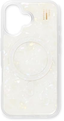 IDEAL OF SWEDEN Pearlised iPhone 16 Hülle MagSafe - Weißes Perlmutt Design, Dünnes & Leichtes Case, Stoßfest & Stylisch Und Langlebig Für Optimalen Schutz Im Alltag