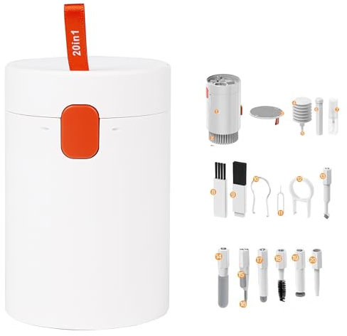 Stonenect 20 in 1 Keyboard Cleaner Kit Electronics Cleaning Tools Set Portable Dust Removal Earbud Cleaning Brush Keycap Puller Air Blower for Phones Computers Headphones Cameras Mouse Laptops Tablets